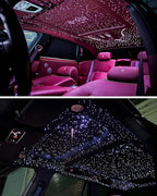 Starlight Headliner Kit for Car, 750pcs 0.03in x 9.8ft Fiber Optic Star Lights with 16W RGBW, 200 White Shooting Stars, App & Remote Control Car Ceiling Projector