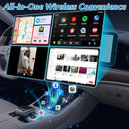 4 in 1 Wireless CarPlay Adapter - 2026 Upgraded Screen Mirroring Adapter for Apple CarPlay & Android Auto & AirPlay & MirrorLink, Screen Mirror Dongle for Car, Plug & Play, Come with Type-C Extension