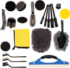 23 Pcs Car Duster Brush and Wheel Cleaning Brush Set Multifunctional Auto Detailing Kit for Interior and Exterior Tire Rim and Door Cleaning Car Care Tools and Suvs