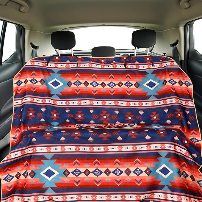 Lonfliness Car Seat Cover Towel Non Slip Back Seat Car Seat Towel Performance Microfiber Athletic Running Towel Washable Seat Cover for Gym Workout Sweat Outdoor Sport Beach Hiking Yoga (Aztec)