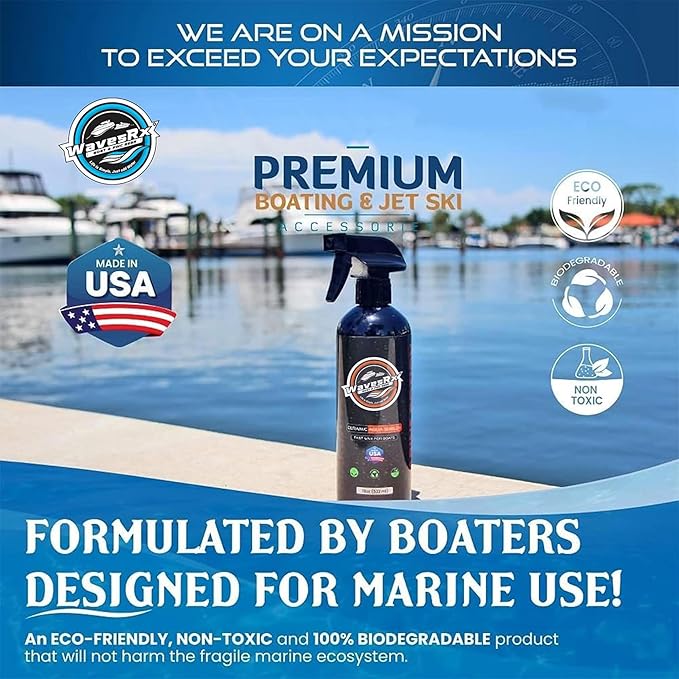 WavesRx High-Performance Ceramic Spray Coating for Boats & Jet Skis (AquaShield+) | Marine Grade SiO2 Sealant Protects from Salt, Contaminants & UV Damage | Fast Wax Silicon Dioxide Hydrophobic Polish