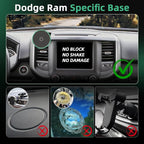 Phone Mount for Dodge Ram 1500/2500/3500 (2019-2024, 5" & 8.4"), 15W Wireless Charger, Magnetic Phone Holder, Dashboard Car Holder,360°,Hands-Free, 2022 Truck Driver Essentials(Not for Column Shifter)