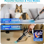 Handheld Vacuum Cordless, Upbooz Portable Car Vacuum, 14000PA Powerful Suction Vacuum Cleaner with LED Light and Air Duster 2 in 1, Low Noise Rechargeable Mini Hand Held Vacuum for Car Home Pet Office