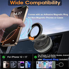 Phone Holders for Your Car Phone Holder Mount for MagSafe 360° Adjustable Vacuum Suction Magnetic Car Phones Mount Cellphone Holder for iPhone 16 15 14 13 12 Series and Android (Zinc Alloy)