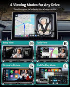 OTTOCAST Cabin Care Baby Car Camera with Wireless CarPlay, 1080P HD Rear Seat Monitor on Car Screen, No-Glow Night Vision, Split Screen Display, Safer Driving for Parents and Baby, 150° Wide Angle