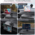 Portable CarPlay Screen for Car,Car Stereo with Apple CarPlay & Android Auto,Incell Touch Screen,4K Dash Cam,1080P Backup Camera,Mirror Link, Voice Control, Bluetooth 5.3,GPS,FM (9 Inch)