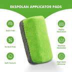 Premium Microfiber Applicator Pads (3 Pack), Ultra-Soft Ceramic Applicator Pads, Scratch-Free Car Wash Sponge, Perfect for Wax, Sealant, and Conditioner Application, Green/Gray