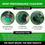 Drillbrush Green Kitchen Drill Brush Set – Drill Powered Cleaning Tools for Stainless Steel Sink, Copper Sink, Stove Top, Oven, Air Fryer & Cabinets – Must-Have Kitchen Accessories for Fast Cleaning