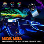 Interior Car LED Strip Lights, RGB 10-in-1 16 Million Colors Ambient Lighting Kit with 470 inches Fiber Optic Wireless APP & Remote Control Music Sync