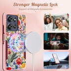 LISEVOfor Moto G Power 2025 Case - for Motorola Moto G Play 2025 Case Compatible with MagSafe Women Cute Girls Magnetic Protective Phone Cover Girly Floral Flower Heavy Duty Shockproof Design