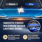 SHIELDOM Car Wax Polish Ceramic Coating Carnauba Wax Extra Gloss Paint Sealant Polishing Long Lasting Shine Hydrophobic for Cars, Trucks, SUVs, RVs with Microfiber Towel & Applicator Pad - 3.5oz/100g