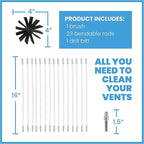 30-Feet Dryer Vent Cleaner Kit - Innovative Lint Remover Reusable Strong Nylon| Flexible Lint Brush with Drill Attachment for Faster Cleaning 30 Feet Long