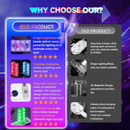 4 PCS Car LED Lights, USB Plug-in Rechargeable 8 High-Brightness,Portable Touch Control Dimmable Night Light for Car/Bedroom/Party/Holiday Decoration (1 Red&1 Blue& 1 Green& 1 Purple)