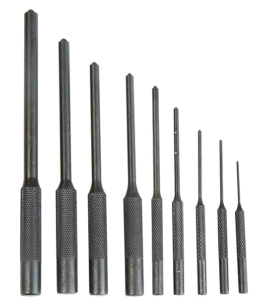 Wheeler Master Roll Pin Punch Set with Dual Sided Hammer, Roll Pin Punches and Starters, Storage Case for Gunsmithing, silver