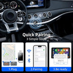 for Apple Wireless Carplay Adapter, Converts Wired to Wireless, Plug & Play, No Delay, Mini Carplay with USB & USB C, Compatible with iPhone 6 or above/iOS10+ & Cars from 2016 (Gray) (Carplay A)