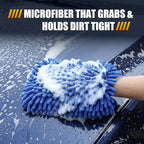 3 Pack Chenille Premium Scratch-Free Microfiber Wash Mitt Car Wash Sponges, Non-Scratch Car Cleaning Sponge Mitts, Ultra-Soft Glove, Swirl-Free Finish, Safe for Trucks, Suvs(Multicolor)