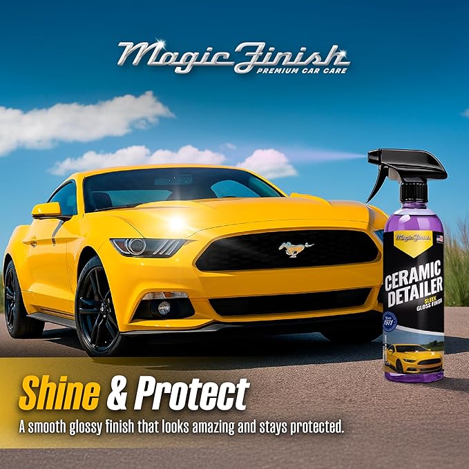 Magic Finish Ceramic Detailer (16 fl oz) – High-Gloss Ceramic Spray Coating for Sleek, Glossy Finish and Paint Protection – Car Detailing Supplies for Waxed, Painted, and Coated Surfaces