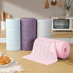Ferdilan 80 Pack Microfiber Cleaning Cloth Roll,Lint Free Rags Paper Towels & Tear Away Reusable Towels,Washable Shop Rags,Wash Cloths Dish Rags(12" x 12") for Car Kitchen Window Garage-Pink