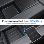 Center Console Tray Liner for Toyota Tundra Accessories 2022-2025 2026 for Sequoia Accessories 2023-2025 2026 Console Organizer Liner Anti-Slip Silicone (1 Piece)
