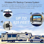 1080P Wireless RV Camera System, IP69 Waterproof Night Vision Backup Camera Side Rear View Camera with 7 Inch HD Monitor for RV Truck Trailer Camper