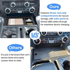 PIMCAR Center Console Organizer for 2021-2025 2026 Ford F150 & 2022-2025 F150 Lightning XLT Pro, Hidden Storage Tray with USB Hole Accessories (Fits into The Open Pocket in Front of The Shifter)