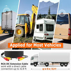 Heavy Duty Truck RCA Backup Camera with Night Vision, IP68 Waterproof & CCD Sensor - Rear View Camera for RV, Trailer, Bus, Van, Excavator - Includes RCA (CVBS) Cable