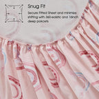 Ivellow Full Sheets Set Kids 100% Natural Cotton Sheets Soft Breathable Percale Bed Sheets 16" Deep Pocket Cute Kawaii Rainbow Patterned Sheets for Girls Toddler Teen Kids Full Bedding Dorm Essentials