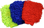 Microfiber House Cleaning and Car Wash Glove Mitts - Double Sided Chenille Microfiber Glove - FITS Adult Hand -Dynamic Microfiber Cleaning Cloth Mitten (Multi-Color, 3-Pack)