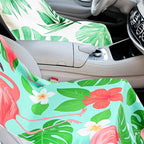 Hahafelt 4 Pack Car Seat Towel Covers with Storage Bag, 63 x 32 Inch Universal Non Slip Waterproof Sweat Protector for Car Truck, Gym Swimming Running, Machine Washable (Tropical Summer Flower)