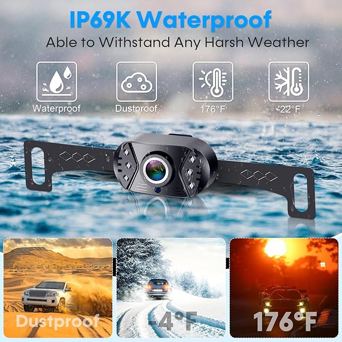 HD 1080P Backup Camera Plug & Play: Easy to Install in 15 Minutes Starlight Night Vision for Backing Up Safely in the Dark - Real-time Image Zero lag Rear View Camera with Monitor for Cars Trucks SUVs