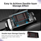 LUWU Center Console Organizer Compatible with 2022-2026 Benz C-Class C300/C300 4Matic/AMG C43/AMG C63 SE Performance W206 Accessories Armrest Console Storage Box Insert Tray ABS Material Red