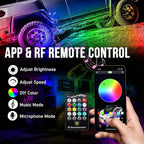 RGB LED Rock Lights Kit, 6 pods Underglow Multicolor Neon Pod with Bluetooth App Control Flashing Music Mode IP68 Exterior Wheel Well Light for Truck ATV UTV RZR SUV