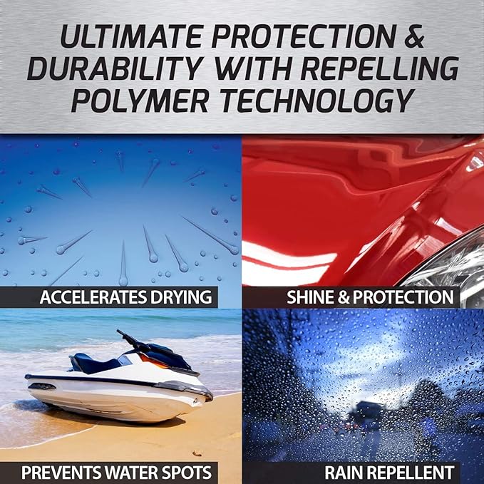 Turtle Wax Quick and Easy Wax and Dry Spray Wax - 1 Step - Carnauba Shine - Prevents Water Spots - Repels Rain