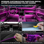 Acrylic Interior LED Strip Light With Wireless APP, RGB 18 in 1 With 175 Inches 600 LEDs Fiber Optic Ambient Lighting Kits for Car, 16 Million Colors Sound Active Function