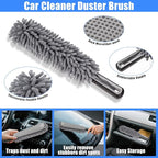 AUTODECO Car Detailing Kit, Car Detailing Brush Set with Vacuum, Bendable Car Wheel Rim Cleaner Brush Set, Car Detailing Brushes, Car Wash Cleaning Tools Kit for Interior, Exterior, Wheels, Blue