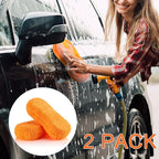 Tanlade 2 Pcs 2 Pack Large Microfiber Car Wash Sponge for Cleaning, Non Scratch Microfiber Sponges for Car Washing Supplies, Trucks and Motorcycles (Orange)