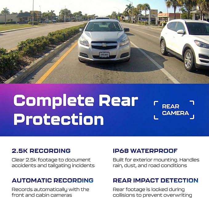 AZDOME M550 3CH Dash Cam 4K - 3.19" Screen IR Night Vision - 24H Parking Mode - 3-Channel Dash Cam - Interior IR Camera - Built-in GPS & WiFi - Three-Mode Parking Monitor