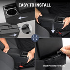 Car Armrest Box for Toyota Yaris Vitz 2006-2011 Auto Accessories Center Console Leather Arm Rest Double-Layer Storage Space with Cup Holder (Black Thread)