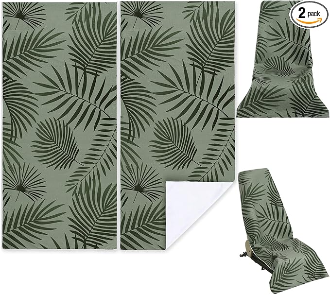Hahafelt 2 Pack Car Seat Towel Covers Athletic Running Towel Performance Microfiber Post Workout Sweat Washable Cover Non Slip for Seat Outdoor Sport (Palm)