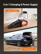 AstroAI V2 Mini Portable Cordless Handheld Car Vacuum Cleaner, 6000mAh & 12V DC, LED Light, Brush, Extended Nozzle, Hose, Portable Handheld Vacuum for Car, Home, Office & Pet Cleaning, Red