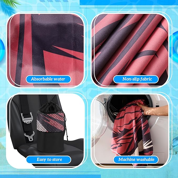 Hahafelt 2 Pack Car Seat Towel Covers with Storage Bag, 63 x 32 Inch Universal Non Slip Waterproof Sweat Protector for Car Truck, Gym Swimming Running, Machine Washable (Death Valley National Park)
