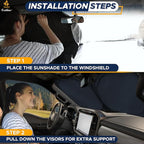 EcoNour Truck Windshield Sun Shade with Storage Pouch | Reflective 240T Material Sun Shield for UV & Heat Protection | Foldable Windshield Cover | Must-Have Truck Accessories | X-Large (69"x35")