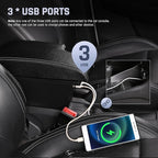 YJYWZH Car Armrest Storage Box for Toyota Hilux Center Storage Box Organizer Interior Hand Centre Consoles with 3 USB Port Arm Rest Double-Layer Accessories