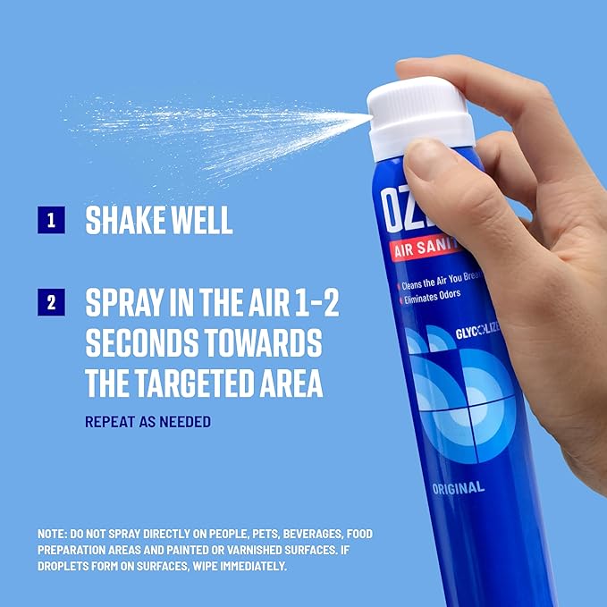 Ozium Air Sanitizer Spray - Room Odor Eliminator for Home, Car, and Office - Citrus Air Cleaner - 3.5 oz - 2 Pack
