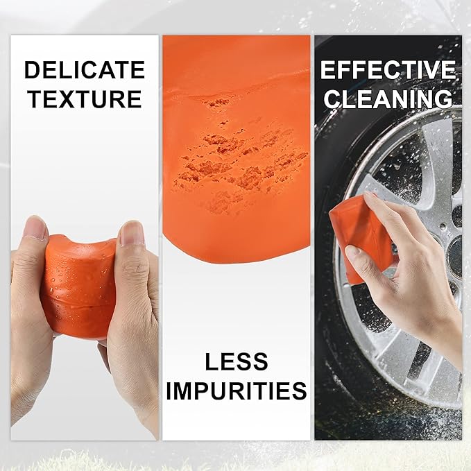 X AUTOHAUX Car Clay Bar Wash Mud Orange 100g Detailing Cleaning Polishing Tool for Cleaning Cars RV Boats Bus Coating