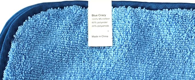 Maxshine 380GSM Zero Crazy Microfiber Towel Cleaning Cloth with Blue Silk Border - Blue, 16”x24” (40x60cm), Ultra-Soft & Absorbent, Perfect for Car Detailing & Cleaning