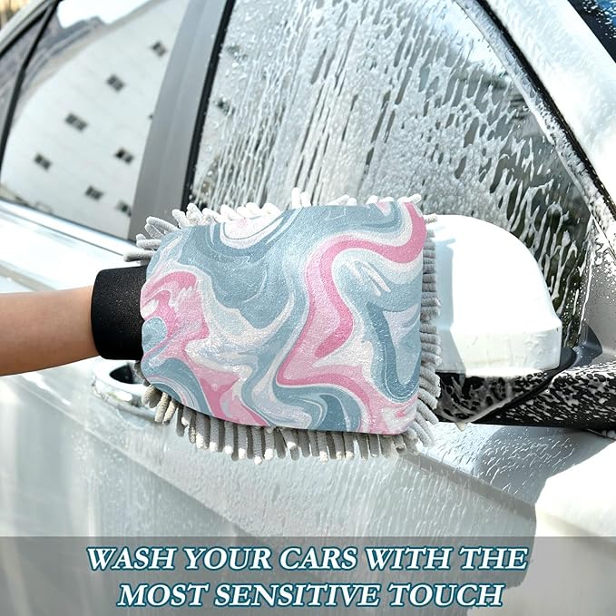 Grayish Blush Abstract Car Wash Mit Scratch Free Wash Mitten For Cars Car Hand Wash Detailing Sponge