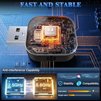 4-in-1 Wireless CarPlay Adapter for Apple CarPlay & Android Auto & AirPlay & MirrorLink, 2026 Upgraded Screen Mirroring Mini USB Adapter with Type-C Extension, Low Latency, Plug & Play