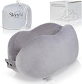 Women's Small Fitted Neck Pillow for Traveling, Memory Foam Travel Pillow, Travel Neck Pillows for Airplanes, Travel Essentials for Flying, Car Essentials for Women, Plane Pillow in Ash