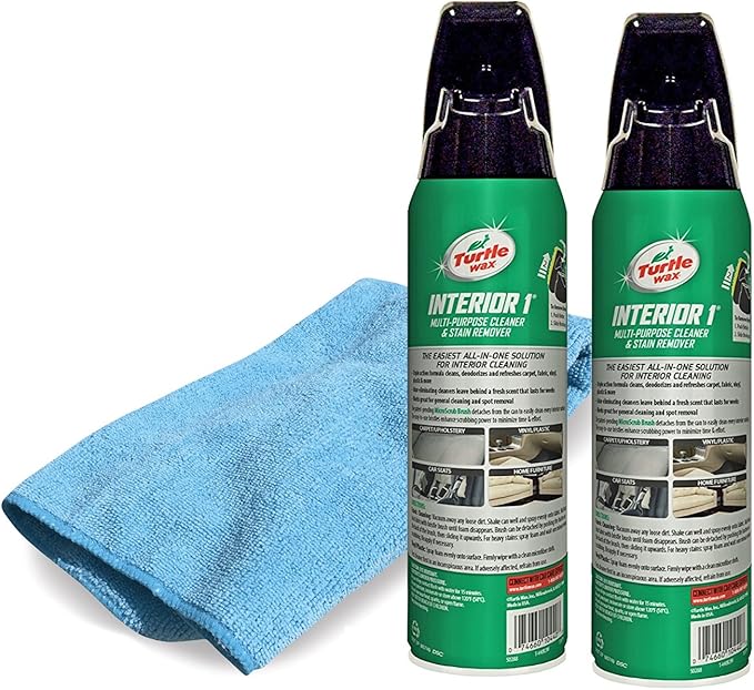 Turtle Wax T440R2W OXY Interior 1 Multi-Purpose Cleaner and Stain Remover - 18 oz. (Pack of 2) with Microfiber Towel